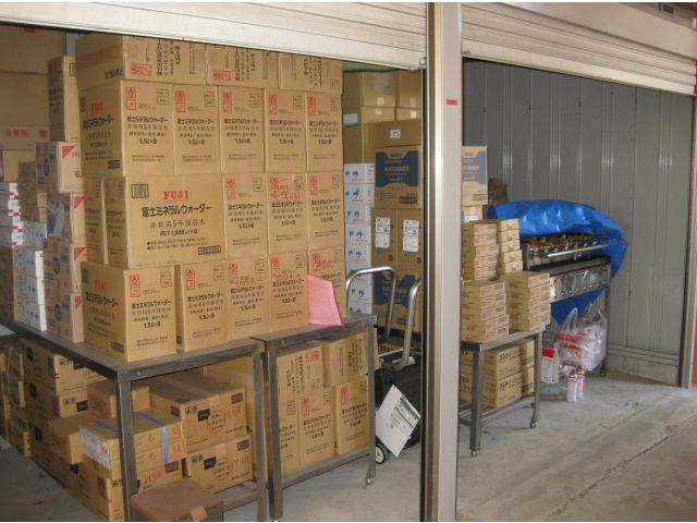 非常持ち出し、非常食、炊き出し器具確認