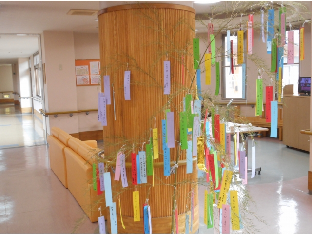 2階に設置した竹