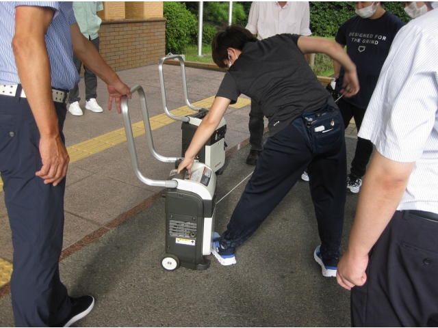 ガス発電機の取り扱い訓練