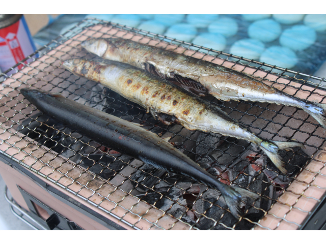 炭火に焼かれてよい香りが漂います～♪