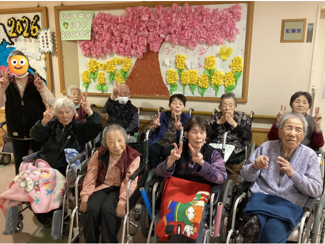 完成した桜と「はい！ピース✌」🌸