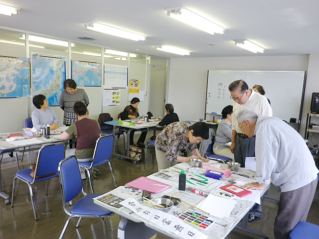 「絵画・書道教室」講座風景