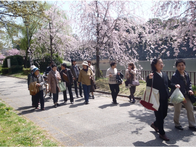 お堀沿いを散策