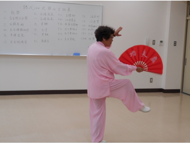 講師の太極カンフー扇演技