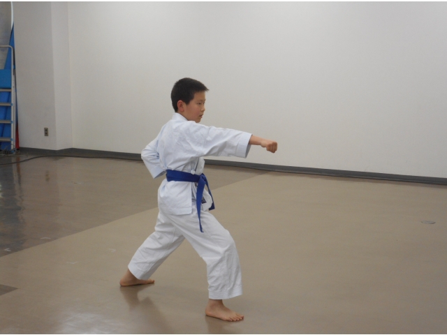 空手の型を演じてくれました