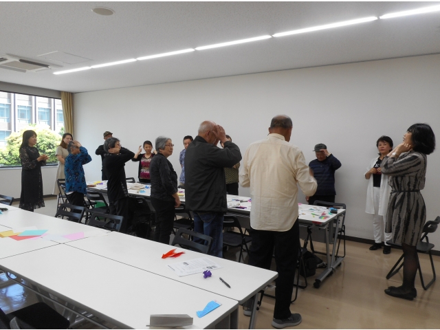 軽い体操をしました。