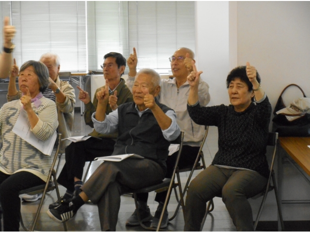 人差し指と親指を同時に出し左右を交代します。