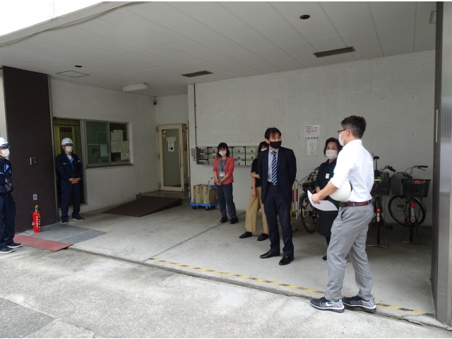 避難場所に集合しました。