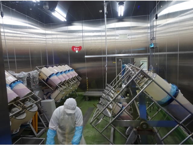 明太子の塩漬け工程